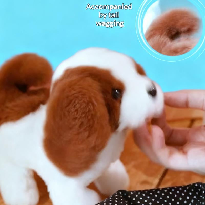 New Realistic Robotic Dog Plush Toy – Interactive Puppy That Walks, Barks & Wags Tail, Adorable Smart Pet Toy for Kids & All Ages, Perfect Christmas Gift for Dog Lovers and Family Fun