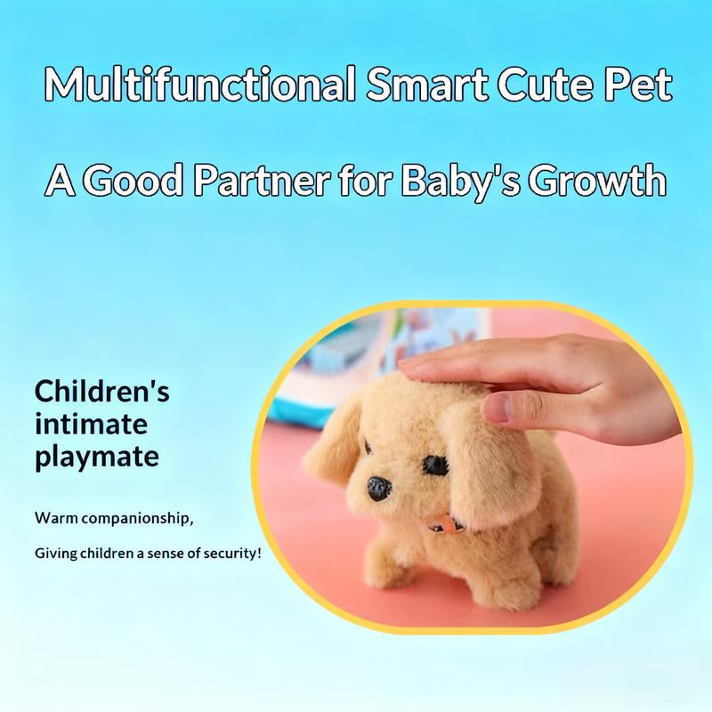New Realistic Robotic Dog Plush Toy – Interactive Puppy That Walks, Barks & Wags Tail, Adorable Smart Pet Toy for Kids & All Ages, Perfect Christmas Gift for Dog Lovers and Family Fun
